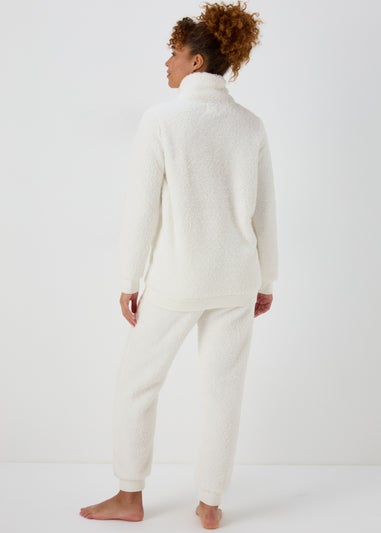 Cream Fleece Jumper & Joggers Lounge Set