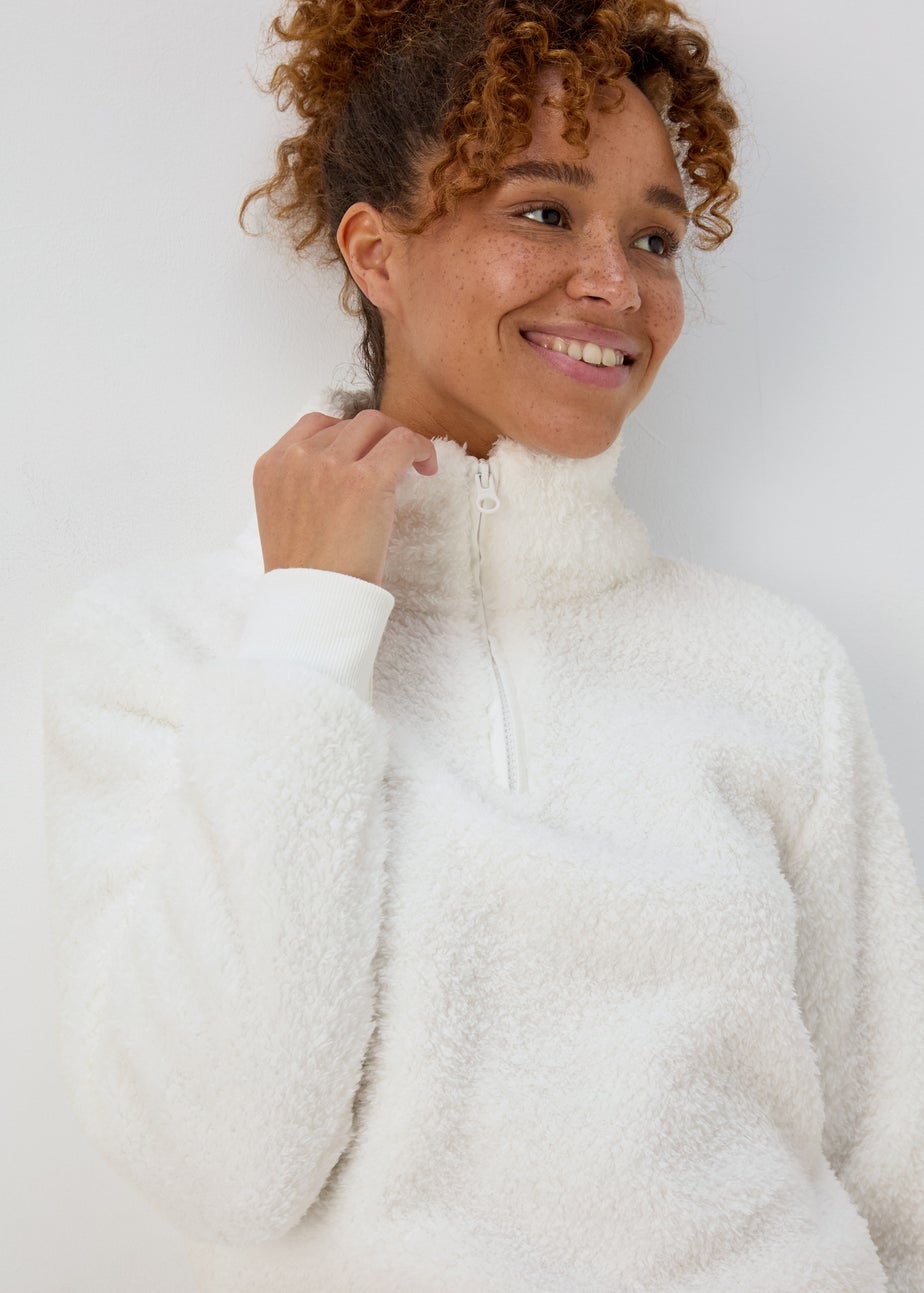 Cream Fleece Jumper & Joggers Lounge Set