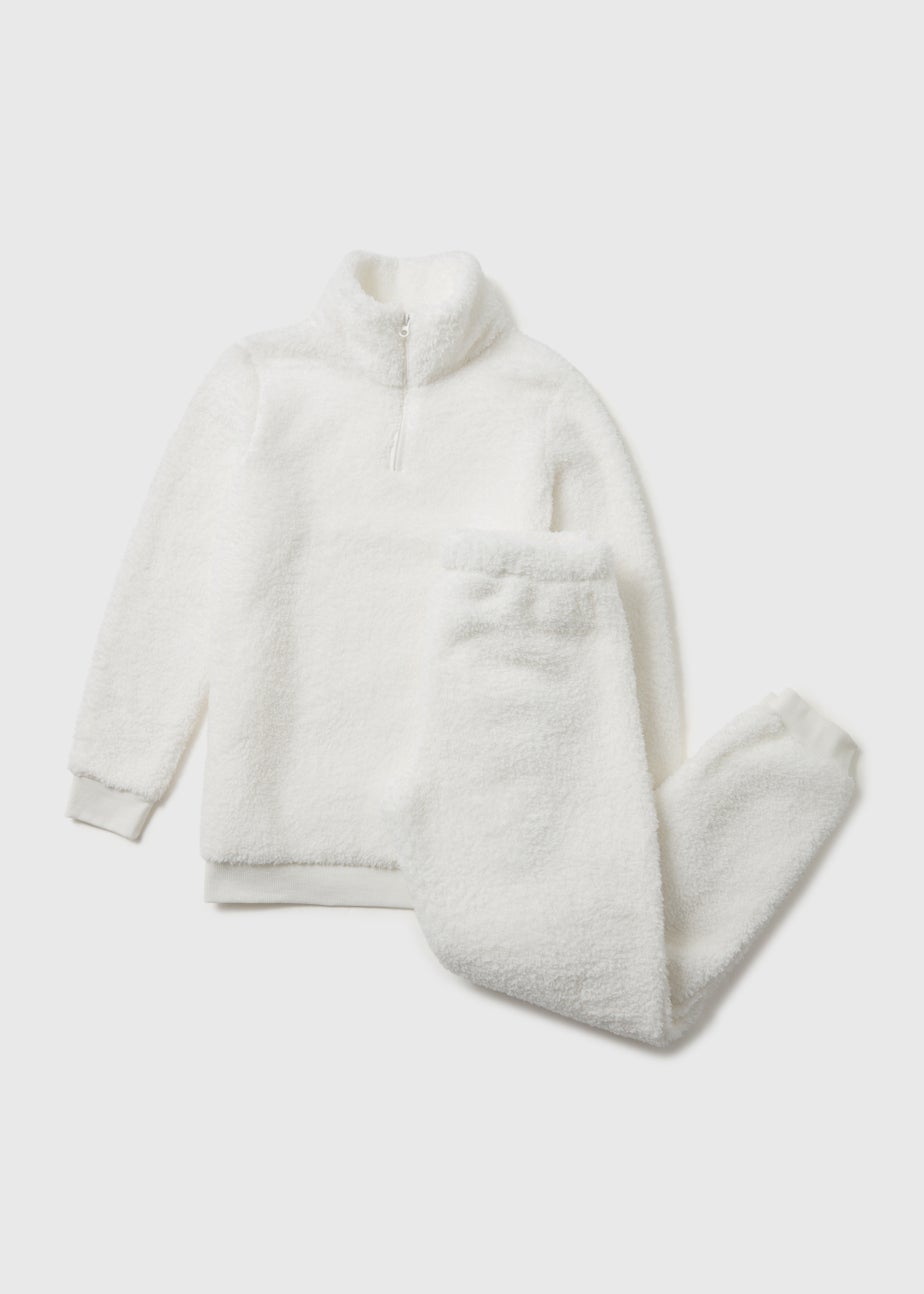 Cream Fleece Jumper & Joggers Lounge Set