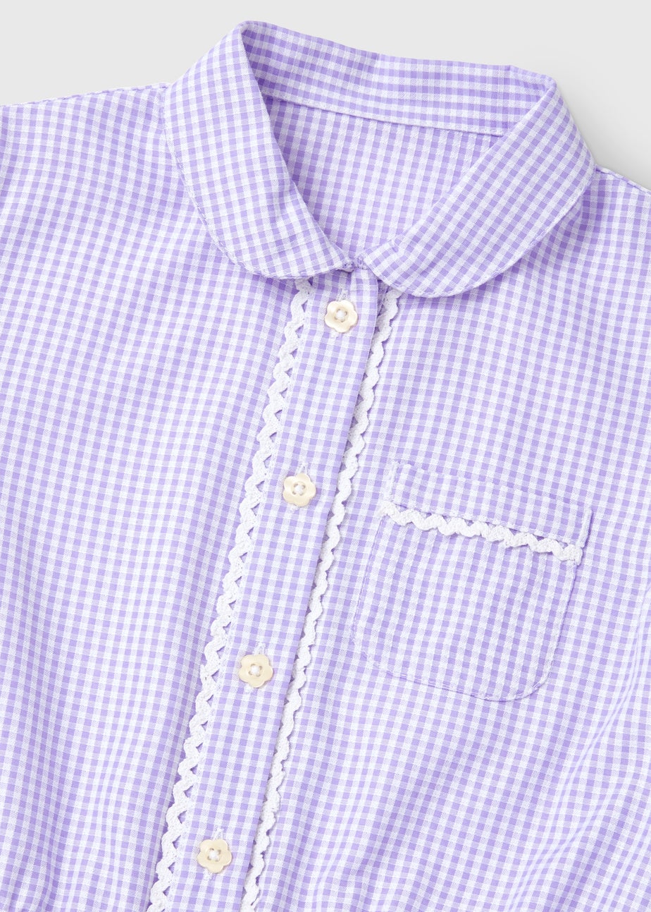 Lilac Gingham Traditional School Dress (3-14yrs)