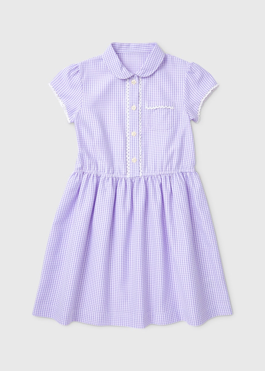 Lilac Gingham Traditional School Dress (3-14yrs)