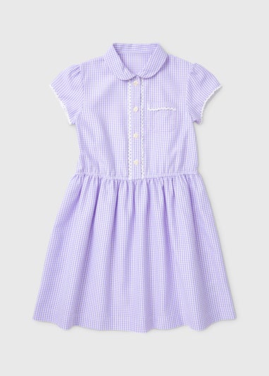 Lilac Gingham Traditional School Dress (3-14yrs)