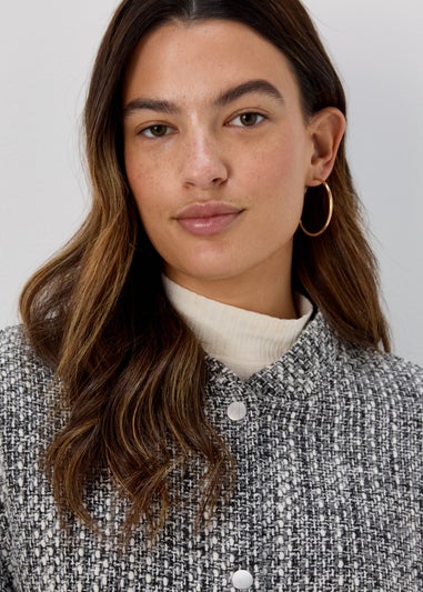 Black & White Print Luxe Bomber Jacket