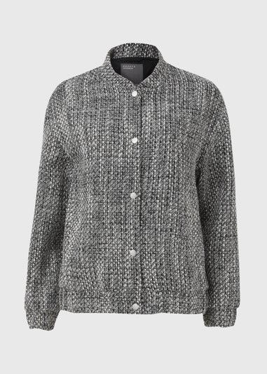 Black & White Print Luxe Bomber Jacket