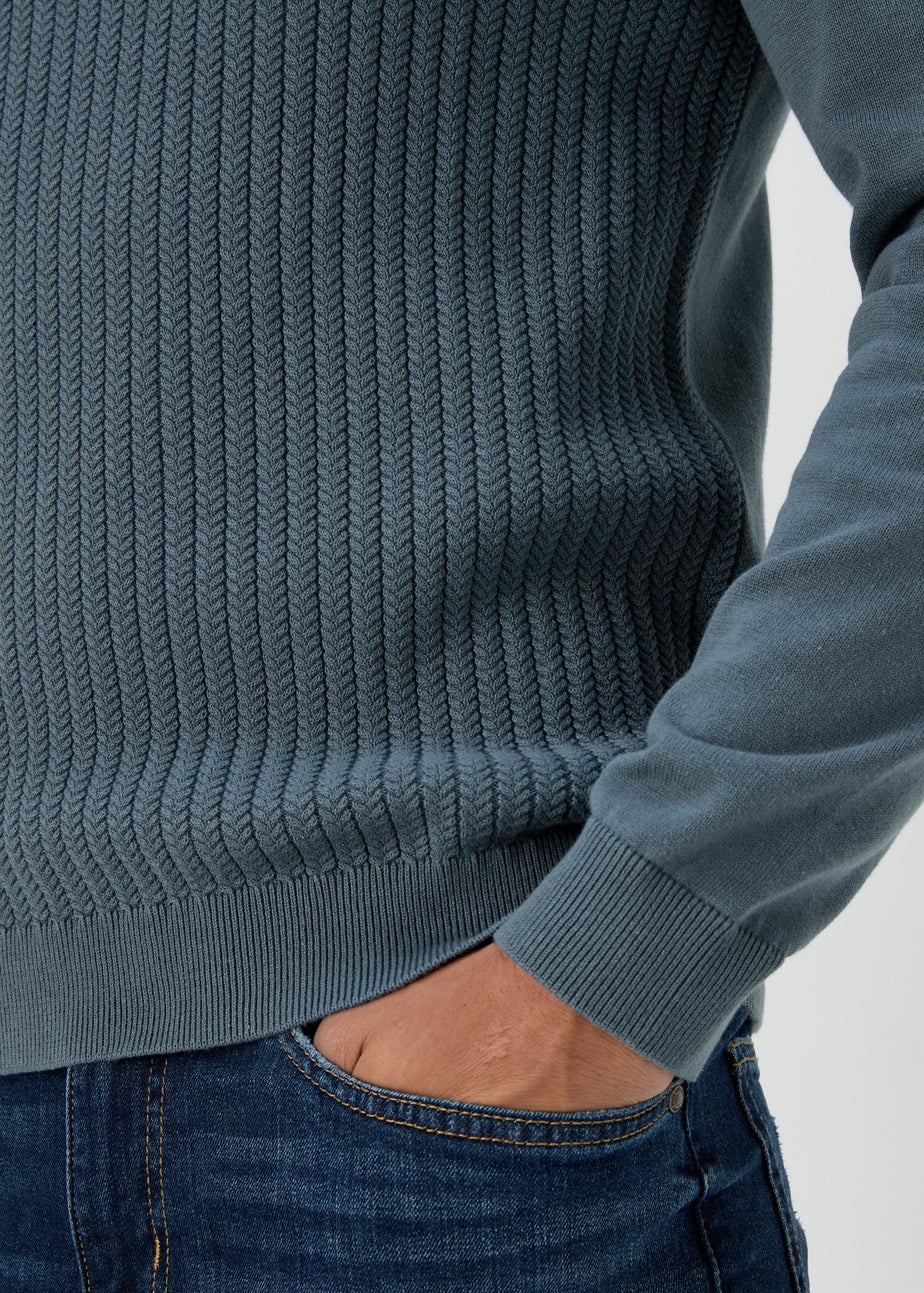Blue Cable Texture Jumper