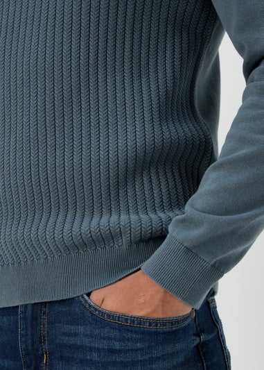 Blue Cable Texture Jumper