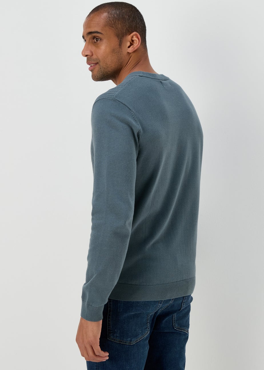 Blue Cable Texture Jumper
