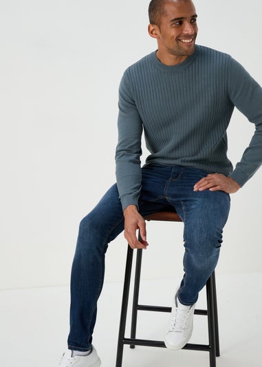 Blue Cable Texture Jumper