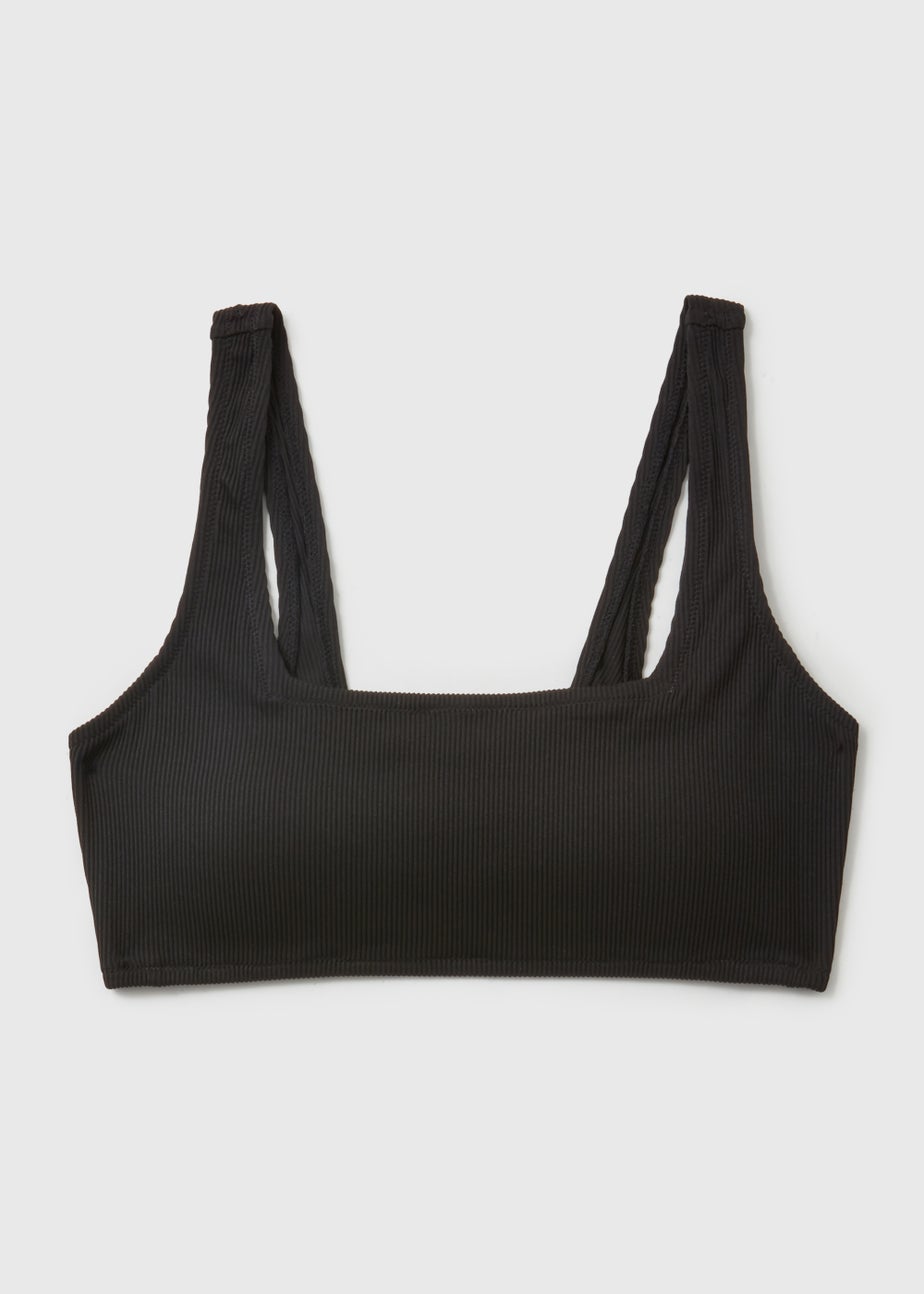 Black Textured Crop Top