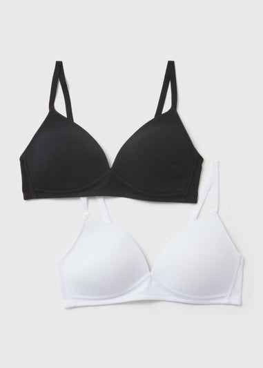 2 Pack Black And White Padded Bras