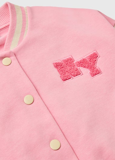 Girls Pink Varsity Jacket (7-13yrs)