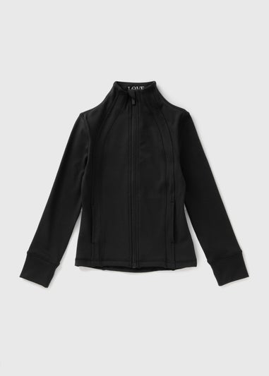 Girls Black Zip Up Sporty Jacket (7-15yrs)