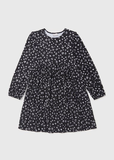 Girls Black Print Dress (7-13 yrs)