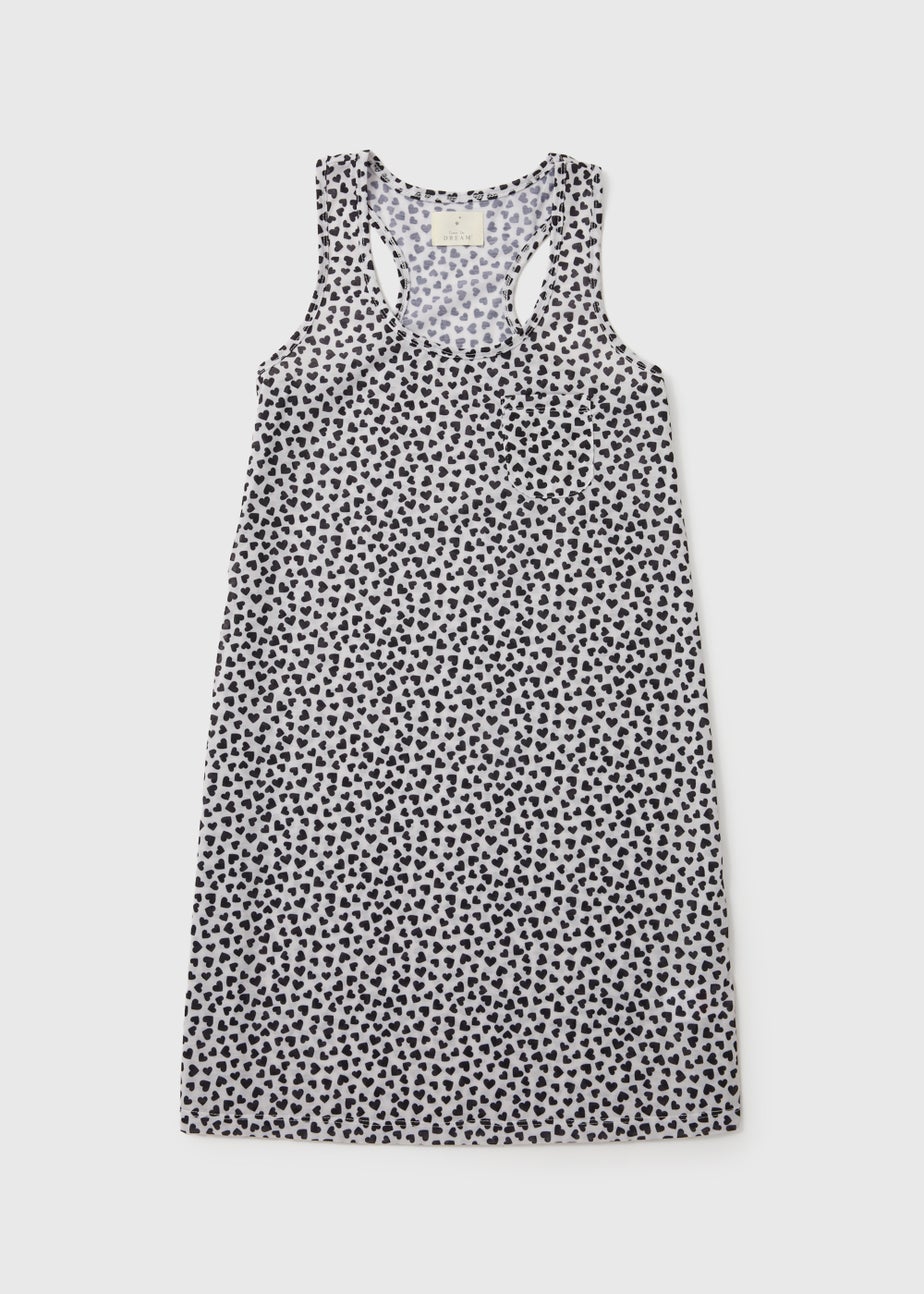 Cream Heart Print Nightie