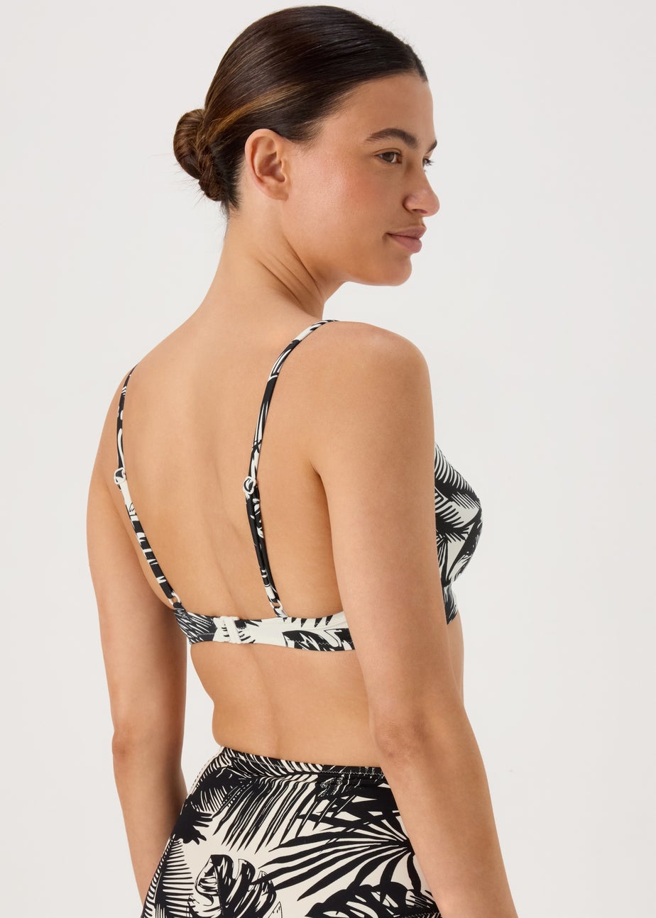 Monochrome Palm Comfort Mould Bikini Top