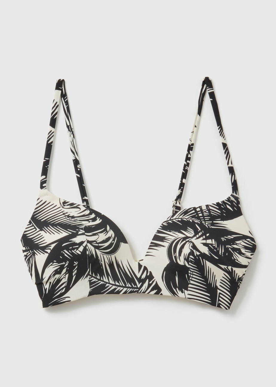 Monochrome Palm Comfort Mould Bikini Top