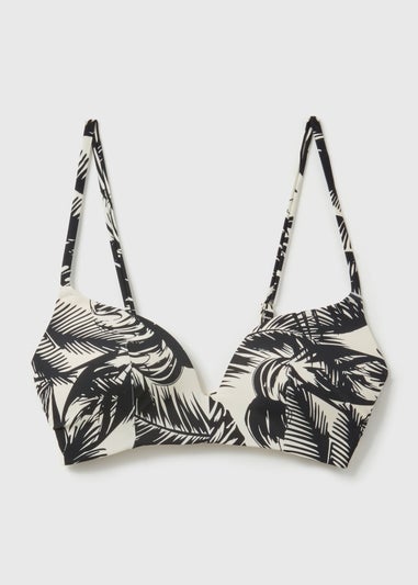 Monochrome Palm Comfort Mould Bikini Top