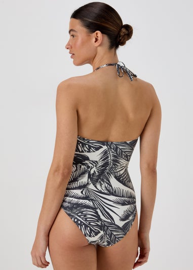 Monochrome Palm Leaves Swimsuit