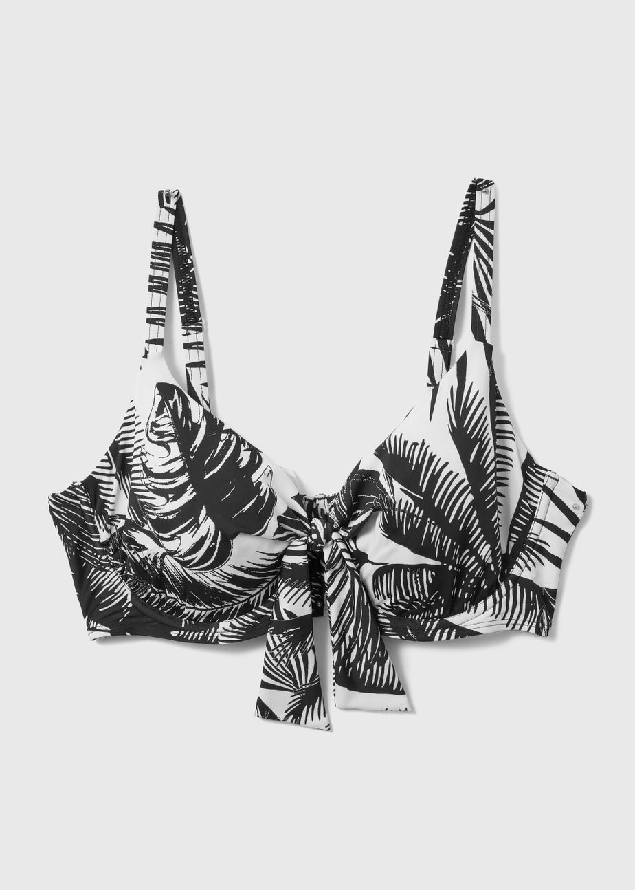 Black Print Bikini Top