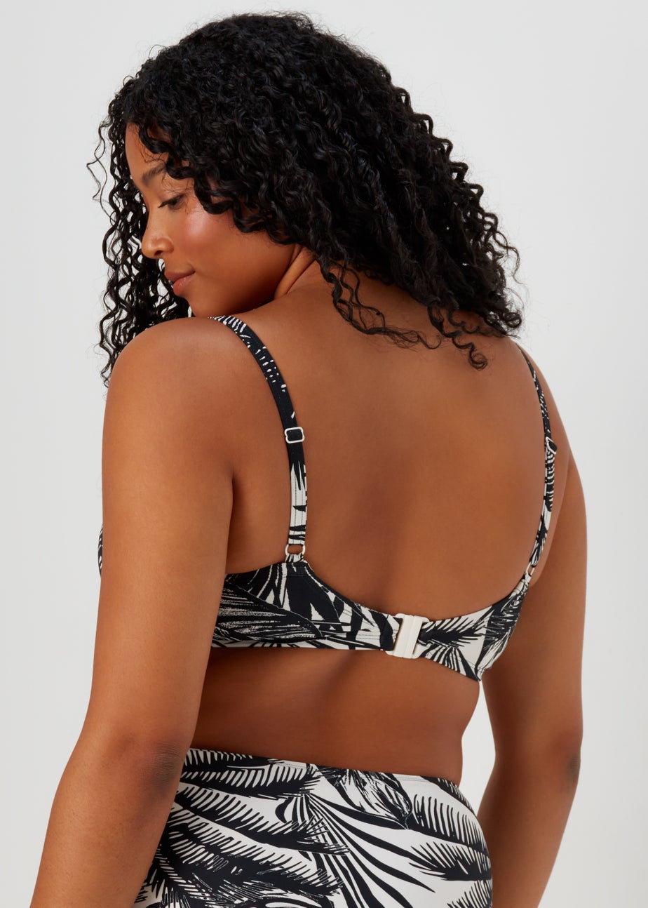 Black Print Bikini Top