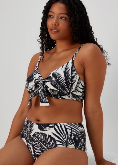 Black Print Bikini Top