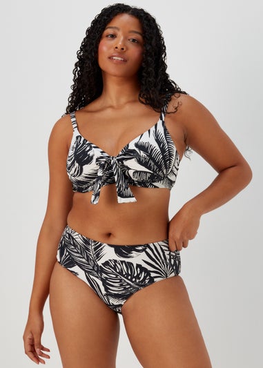 Black Print Midi Bikini Bottoms