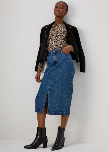 Brown Leopard Print Soft Touch Jumper