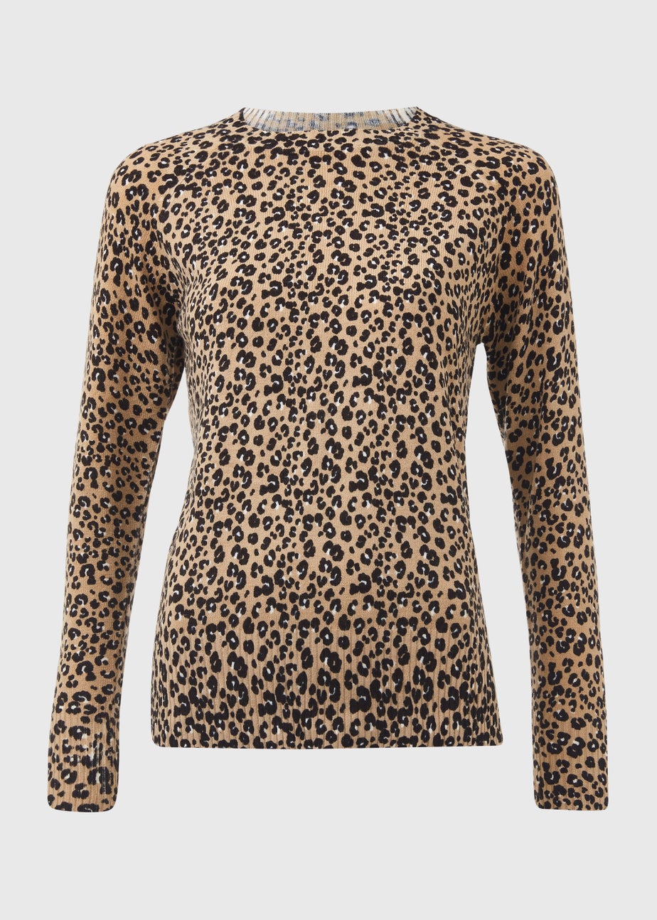 Brown Leopard Print Soft Touch Jumper