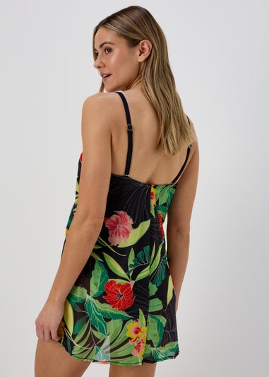 Multicoloured Palm Mesh Swimdress