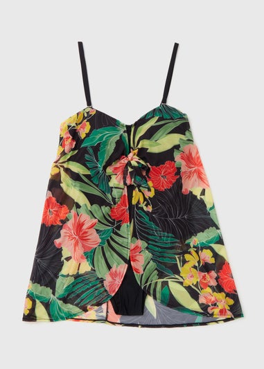 Multicoloured Palm Mesh Swimdress