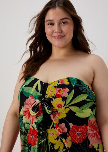 Multicoloured Palm Mesh Swimdress