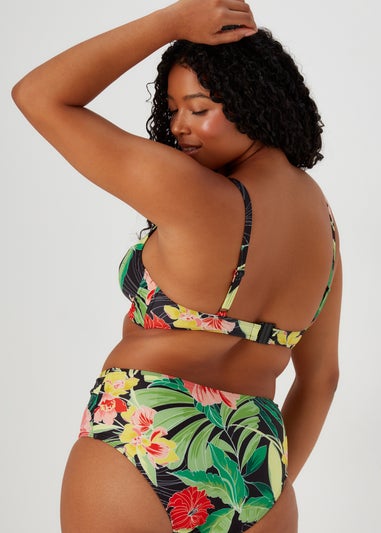 Multicoloured Print Tie Waist Bikini Bottoms