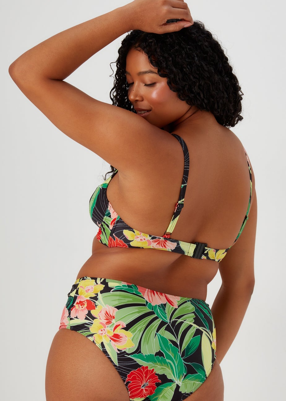 Multicoloured Print Tie Waist Bikini Bottoms