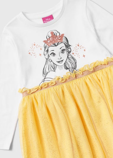 Kids Yellow Disney Princess Belle Mesh Dress (3-9yrs)