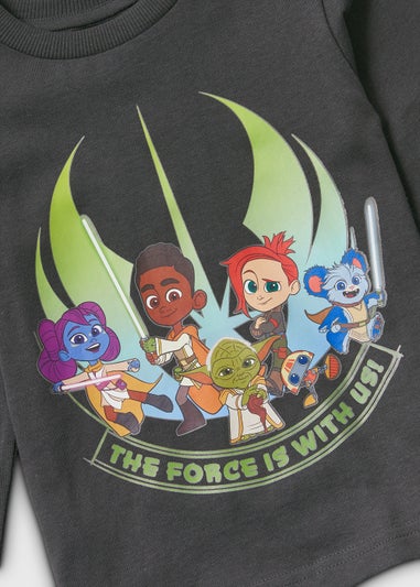 Kids Charcoal Jedi Adventures Long Sleeve T-Shirt (18mths-6yrs)