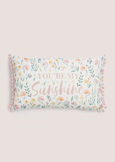 Green Sunshine Floral Cushion (30cm x 50cm)