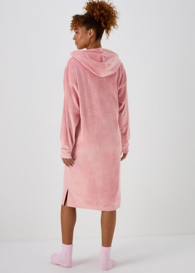 Pink Long Fleeced Hoodie