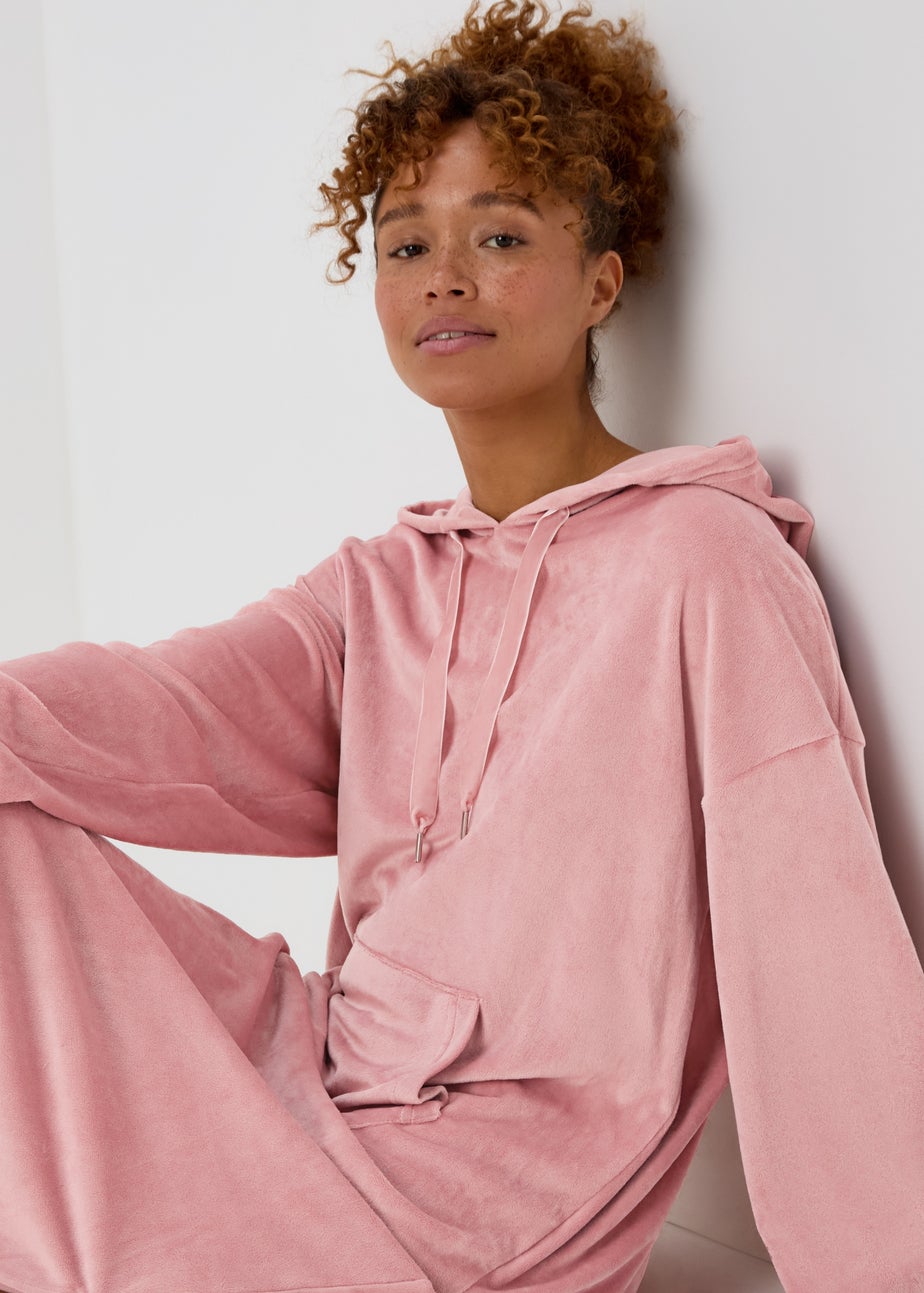 Pink Long Fleeced Hoodie