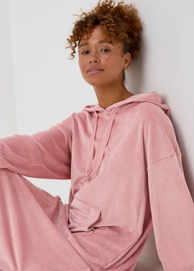 Pink Long Fleeced Hoodie