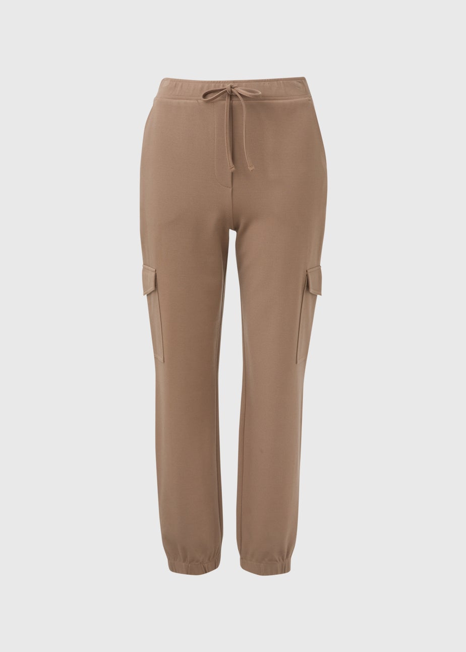 Beige Cargo Ponte Trousers