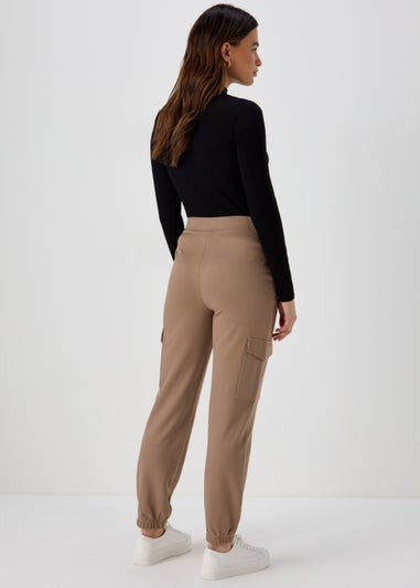Beige Cargo Ponte Trousers