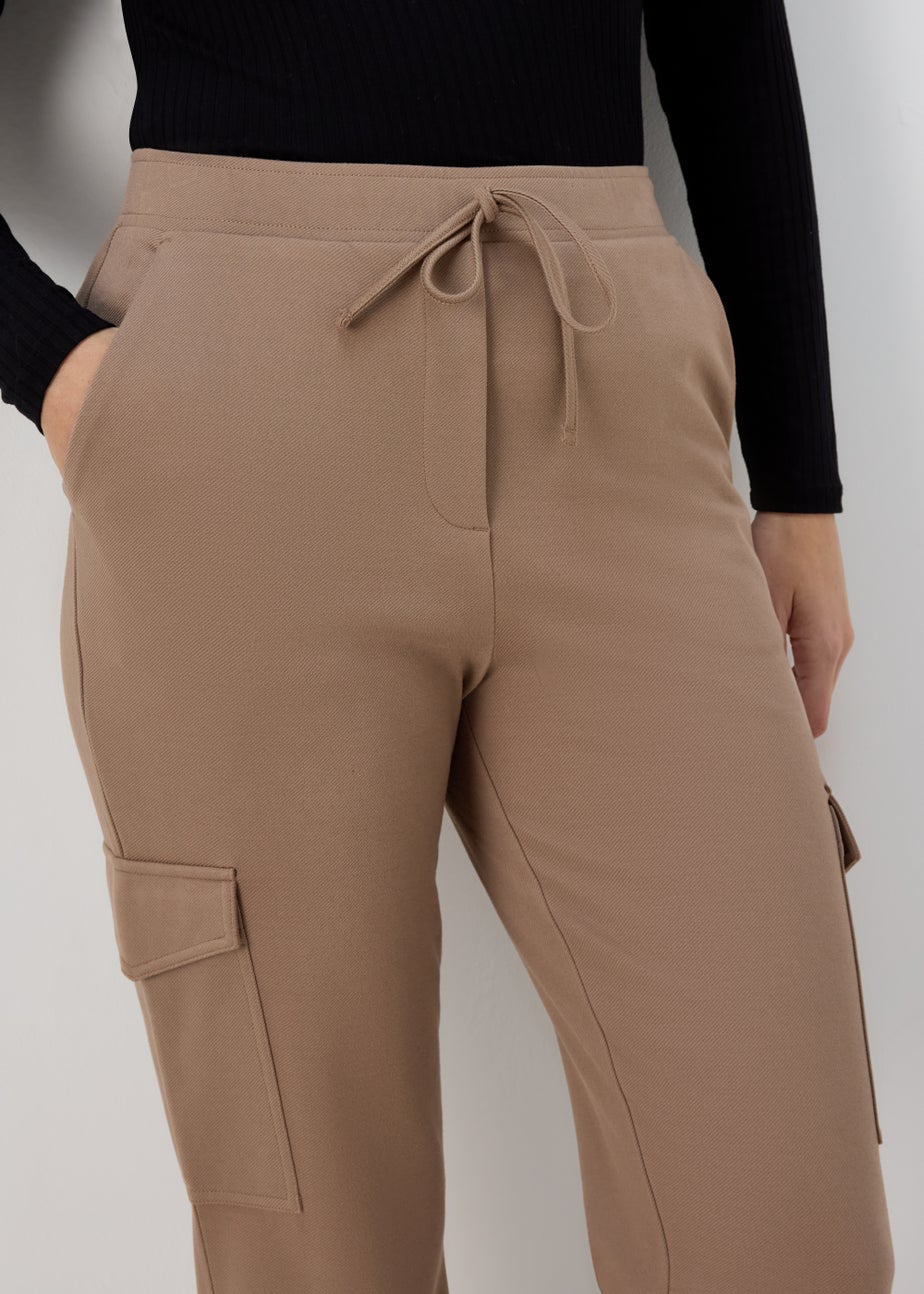 Beige Cargo Ponte Trousers