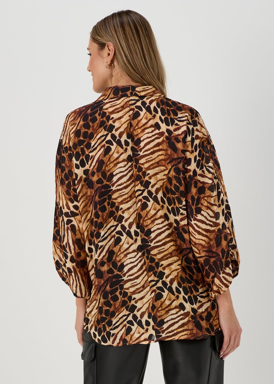 Brown Tiger Print Shirt