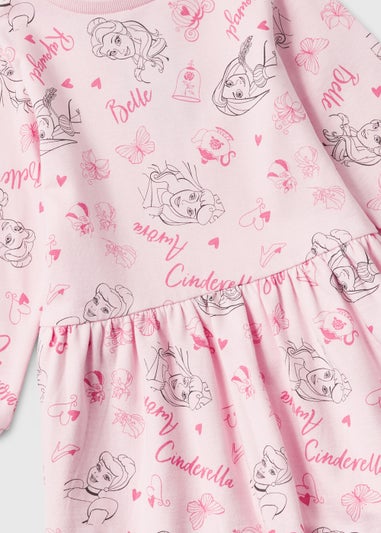 Kids Pink Disney Princess Sweatshirt Dress (4-9yrs)