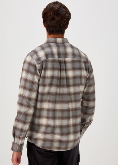 Brown Check Long Sleeve Shirt