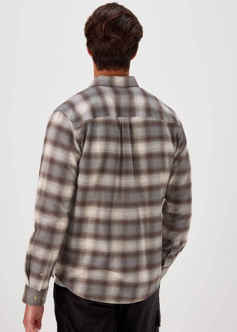 Brown Check Long Sleeve Shirt