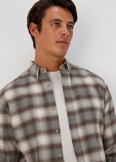 Brown Check Long Sleeve Shirt