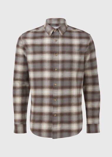 Brown Check Long Sleeve Shirt