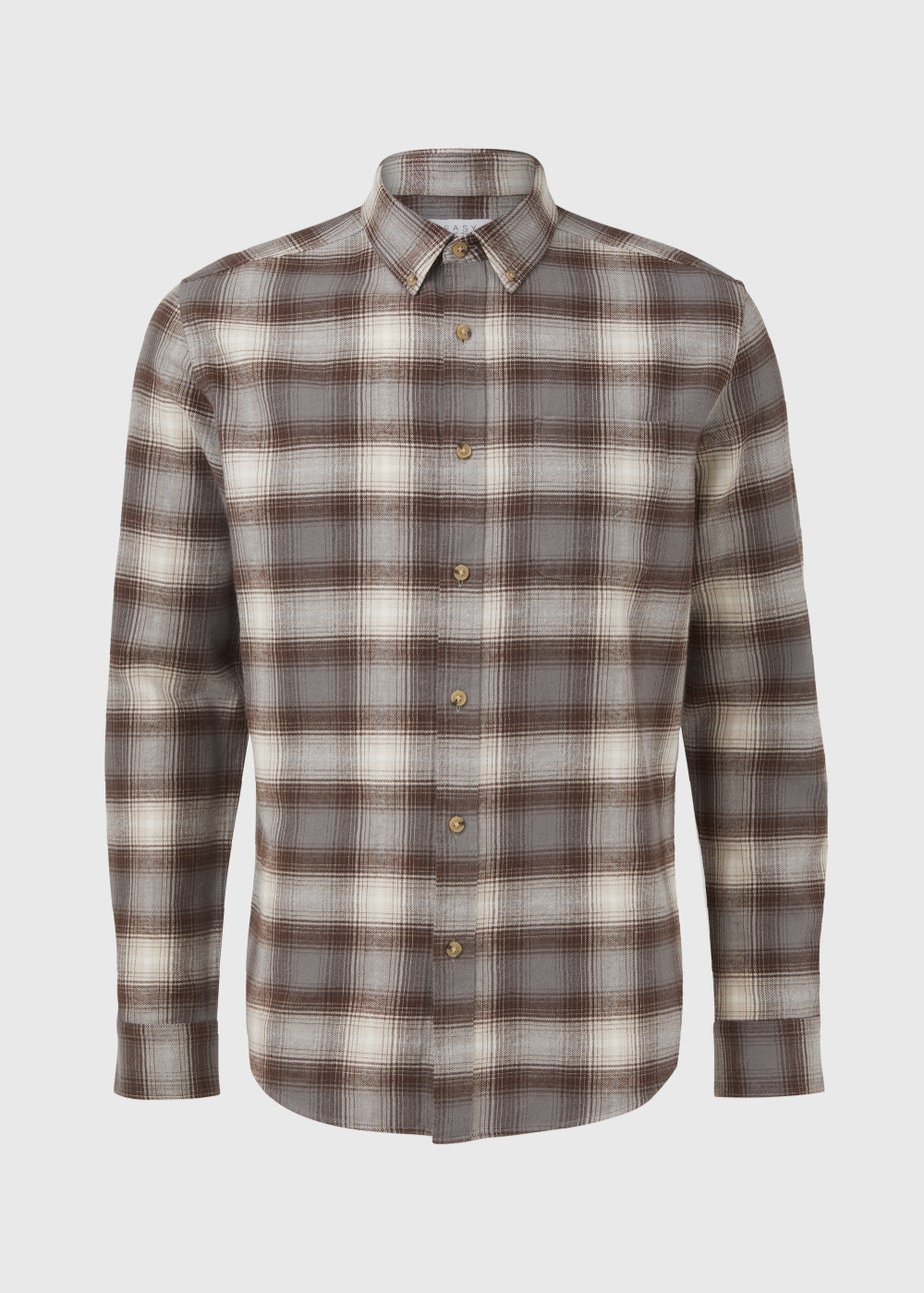 Brown Check Long Sleeve Shirt
