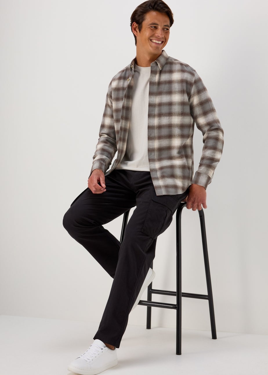 Brown Check Long Sleeve Shirt